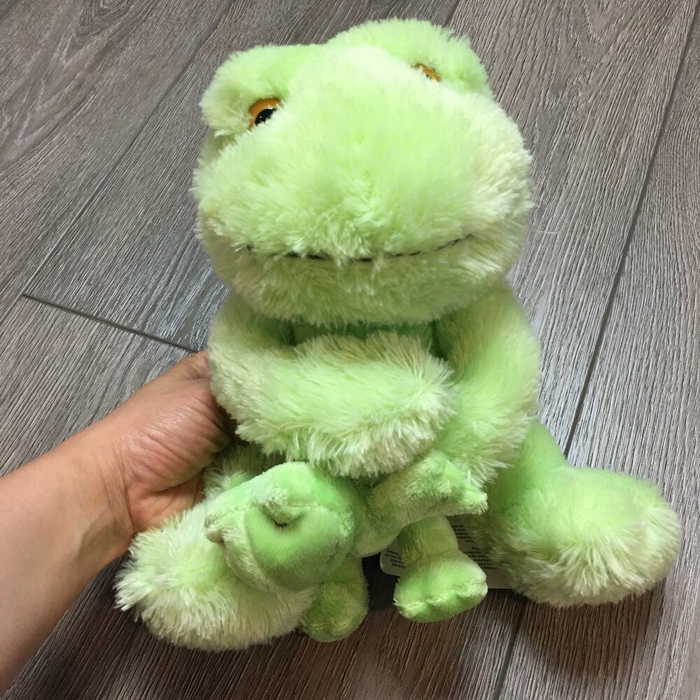 NWT Applause mommy Green Frog with baby plush